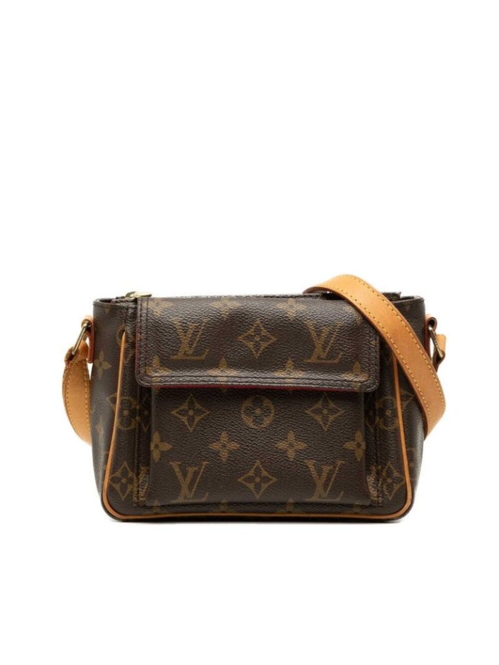 Louis Vuitton Monogram Viva-Cite PM Crossbody Shoulder Bag Brown Leather